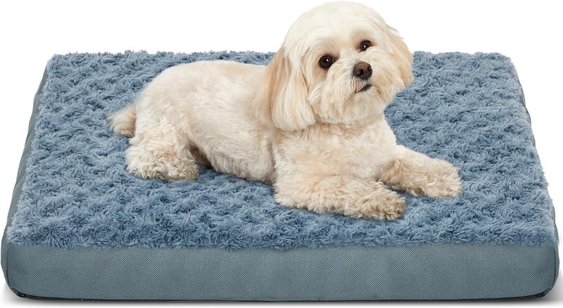 KimPets Orthopedic Dog Beds for Crate with Removable Washable Cover Egg-Crate Foam Pet Pad Mat with Anti-Slip Bottom,Waterproof Dog Beds Small Sized，20x16 Inch - Image 1